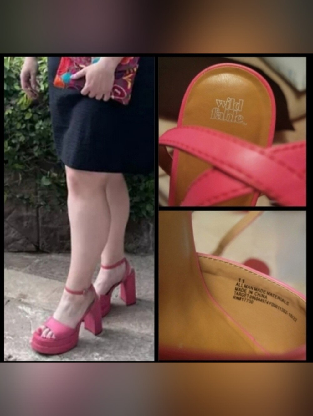 Wild fable Alessia barbie pink faux leather platform pumps chunky heels 11 NWT - Picture 11 of 17